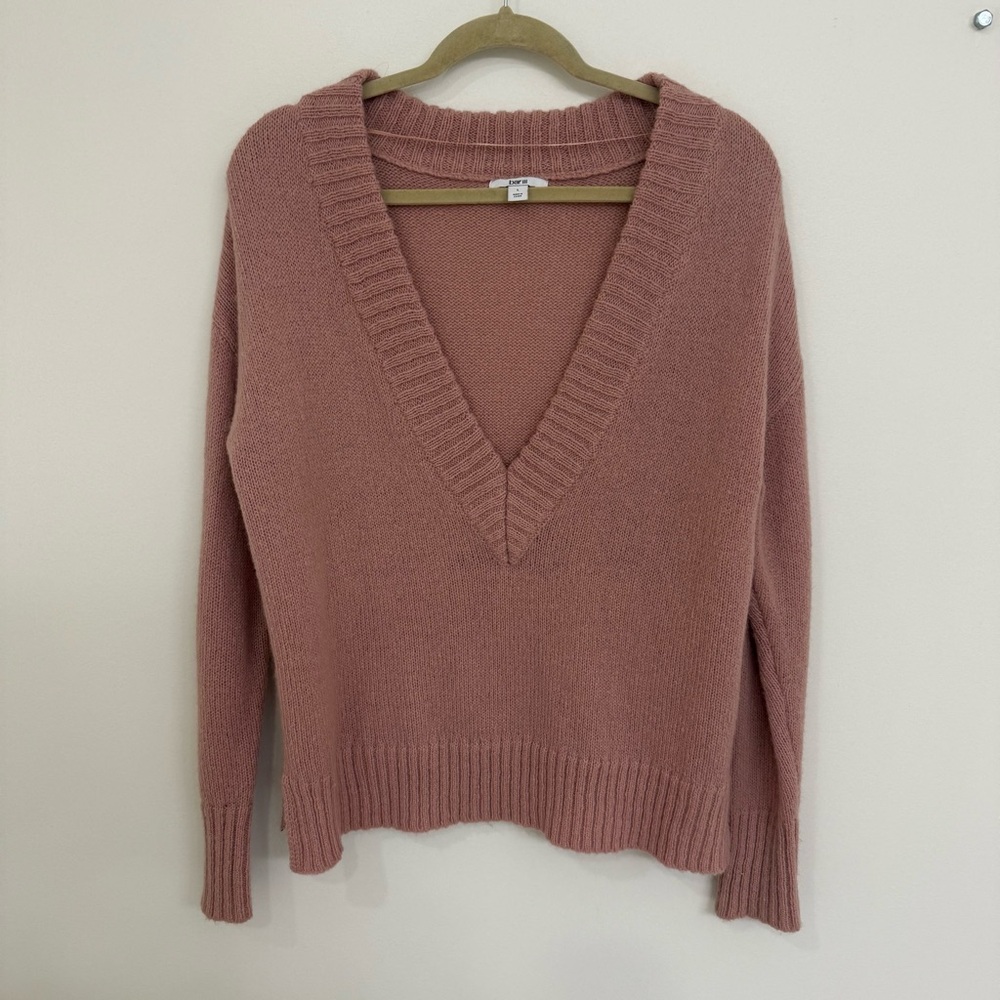 BAR III Dusty Rose Color  V-Neck Women's Sweater Size Large